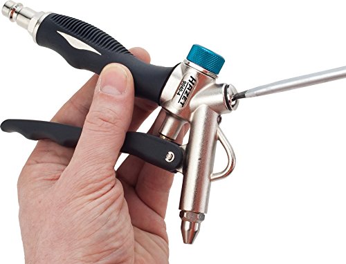 HAZET 2-Wege Ausblaspistole (Luftanschluss an Kopf oder Griff, mit stufenlosem Druckregulator, austauschbare Düsen, robustes Aluminiumgehäuse) 9040-4 - 2