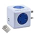 Price comparison product image Allocacoc PowerCube 4 Outlets Built-In Dual Powered USB Port WAllocacoc PowerCube Extended USB UK Power Socket + 360° Ring Holder Handy Phone Stand Blue (with USB)
