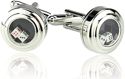 The Elite Gents Deluxe Dice Cufflinks - Beautiful Mini Dice Design, Comes with Stylish Cufflink Gift Box, Engraved Logo On Cufflink Toggle - Cufflinks For Men