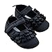 DEHNAG Toddler Baby Girls Soft Sole Princess First Walkers Crib Sandals Shoes Black 9-12 Month
