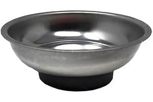 VETRINE INRETE Vetrineinrete® Vassoio magnetico rotondo in acciaio vaschetta calamitata porta minuterie viti bulloni con magnete da officina garage 94773 (10 cm) G73