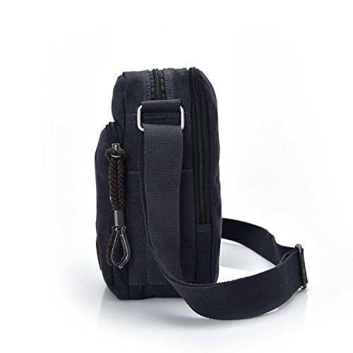 MeCooler Schultertasche Vintage Umhängetasche Herren Kuriertasche Schule Herrentaschen Retro Messenger Bag Canvas Taschen für Tablet Sport Reisetasche Sporttasche Segeltuchtaschen - 4