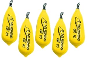 M2 FISHING 5X Piombo da Pesca Pera con girella PLASTIFICATO Fluo SURFCASTING BOLENTINO