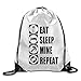 Produktbild EELKKO Unisex Eat Sleep Mine Repeat Green Print Drawstring Backpack Rucksack Shoulder Bags Gym Bag Sport Bag