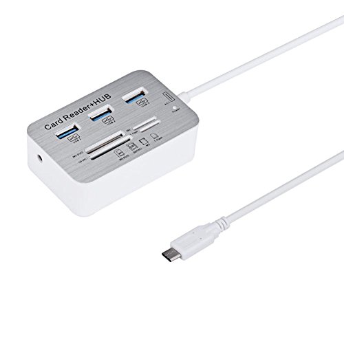 Eximtrade 7in1 Externen Kartenleser HUB SD MMC TF MS M2 Micro SD USB 3.0 Ports mit USB 3.1 Type C Stecker Adapter für Apple Macbook Air/Pro