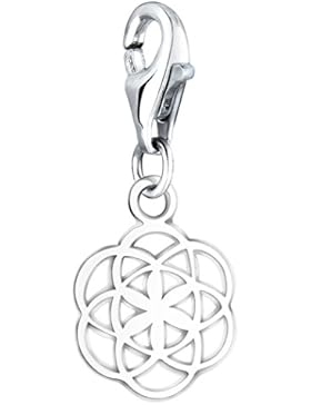 Nenalina Charm Blume des Lebens Anhänger in 925 Sterling Silber für alle gängigen Charmträger 713218