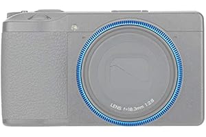JJC Metallring Ringkappe Adapter für Ricoh GR III GRIII GR3 DSLR Digital Kamera, ersetzt für Ricoh GN-1 Akzentring - blau
