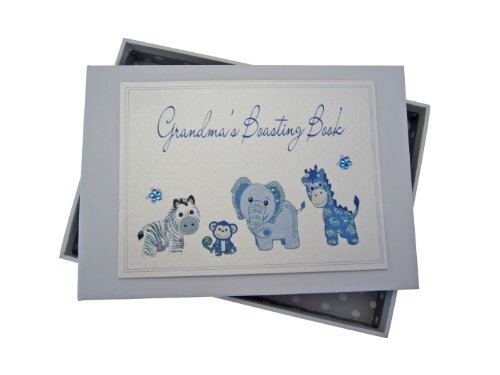 White Cotton Cards Grandma's Boasting Book Photo Album (Tiny, Blue)