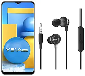 Vivo Y51A (Crystal Symphony, 8GB RAM, 128GB RAB) + vivo Color Wired Earphones with Mic and 3.5mm Jack (Black)