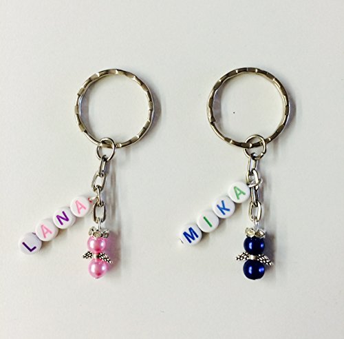 Schlüsselanhänger personalisiert mit Name und Schutzengel