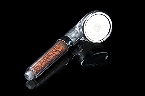 Duschkopf mit Filterionisator handbrause – erzielt basischen ph-Wert – spart um 35% Wasser – Filtert Bakterien, Metalle, Chlor für fühlbar weiche Haut und gesundes Haar - 3