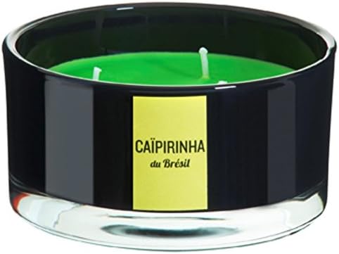 Devineau 1611528 Candles Basin with 3 Caipirinha Brazil Black Glossy/Off White