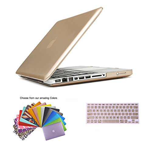 Macbook Pro 13 Hülle,TECOOL [Ultra Slim Serie] Plastik Hartschale Schutzhülle Snap Case und Silicon Tastatur Abdeckung für Apple MacBook Pro 13,3 Zoll - Gold