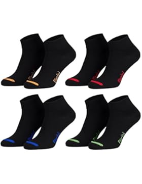 8 Paar kurze Socken Kurzsocken Quarter Socken für Damen Herren Kinder | uni schwarz weiß grau oder mit Neon-Details...