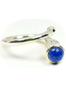 gemsonclick natur Lapis Lazuli Runde Form Ring 925Sterling Silber gocmsr-278