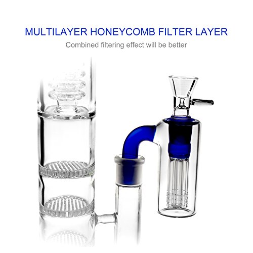 REANICE Direkt Glas Bongs Rohre Großen Drei Höhe 44cm Schichten Oneycomb Reifen Kaffeemaschine Vogelkäfig Bubbler Hookahs Wasserleitungen Bohrinseln Bong Glas Glass Bongs Pipe Recycler - 3