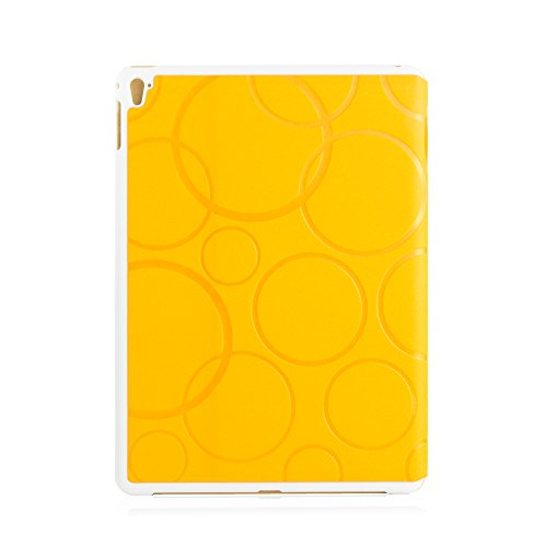 iPad Air 2 Hülle, Deenor Colour Series Premium PU Leder Ultra Slim Light Weight Auto aufwachen / Schlaf Funktion Schutzhülle Hülle für Apple iPad Air 2 iPad 6. (Orange circles) - 2