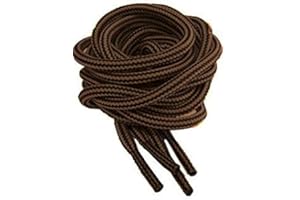 SMART LACES Brown round Strong Heavy Duty Hard Wearing Boot Laces Durable for Steel Toe Cap work Boots, Walking Hiking Boots, Shoe laces