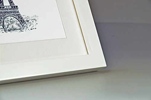 Bilderrahmen Set aus Echtholz mit Glasscheibe – 11er Set Fotorahmen Kollage – 135x70cm – Weiß – enthält Passepartout – Rahmenbreite 2cm! - 8