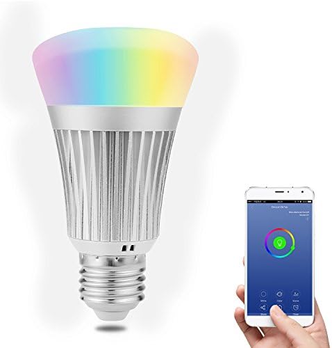 Smart WiFi Light Bulb, Sanmersen Dimmable E27 Led Bulb 7W RGB Works with Amazon Alexa Echo Remote Control by Smartphone IOS &amp; Android, 60 W Equivalent [Energy Class A+]