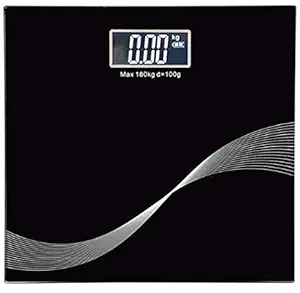 Ionix weight machine, Bathroom scale 6 Mm thick tempered glass digital weight machine, weight machine for home, weight machine for kitchen, weight machine for human body, weighing machine, Black