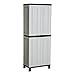 Produktbild Outsunny Geräteschrank Kunststoff Schrank Gartenschrank mit 3 Einlegeböden Garten Grau L65 x B37 x H172cm