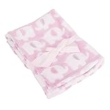 Baby Elephant Luxury Pram Blanket -Boy/Girl Options (75cm x 100cm) (Pink)