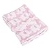 Baby Elephant Luxury Pram Blanket -Boy/Girl Options (75cm x 100cm) (Pink)