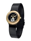 Hip Hop Watches - Damen Hip Hop Uhr Jubiläum Sonderedition Disney Micky Mouse - Micky Metall Kollektion - Silikonarmband - 32mm Gehäuse - Wasserdicht - Schwarz - Quarzwerk