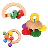 CAHAYA Wooden Bell Baby Holz Bell Rassel Spielzeug...