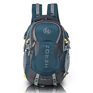 HEROZ Hammer Unisex Nylon 45 L Travel Laptop Backpack Water Resistant Slim Durable Fits Up to 17.3 Inch Laptop Notebook (All) (Grey & A. Blue 1000)