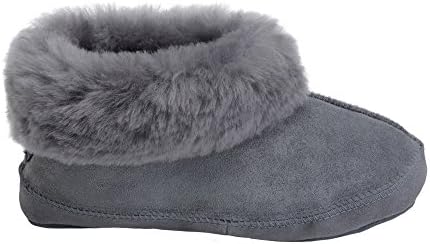 Mens Womens Genuine Sheepskin Leather Ankle Boot Slippers Wool Linning W081
