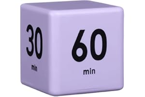FEILIFAN Temporizador de Cubo, de Cocina, Infantil, de Ejercicio, Sensor de Gravedad, Temporizador para gestión del Tiempo y ajustes de Cuenta Regresiva (15-20-30-60 Minutos, Morado)