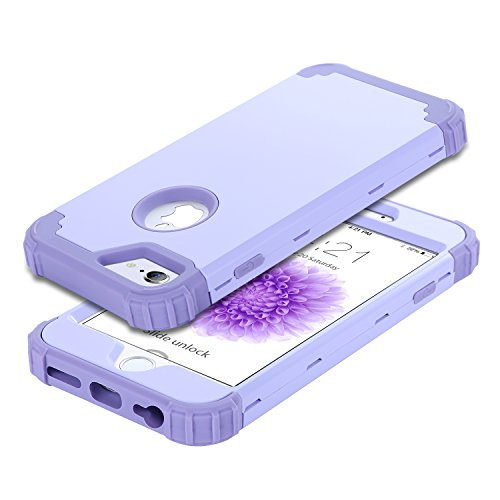 iPhone 6 Case, iPhone 6S Case, BENTOBEN 3 In 1 Hybrid Hard PC & Soft Silicone Heavy Duty Rugged Bumper Shockproof Anti Slip Full-Body Protective Case for iPhone 6/iPhone 6S (4.7 inch), Purple