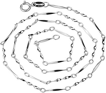 Eshion Jewelry 925 Sterling Silver Necklaces Chain Twisted Curb Chain For Jewelry Necklace Pendants Making (45cm(18"))