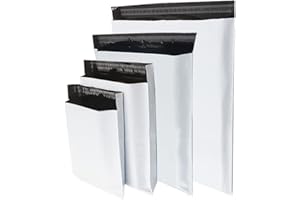 Rshuhx Koperta z tworzywa sztucznego do wysyłki białe nieprzezroczyste mieszane 100 sztuk A3 A4 B4 C5 opakowania opakowania do odzieży kurierskiej torby kurierskie koperty nadawcy