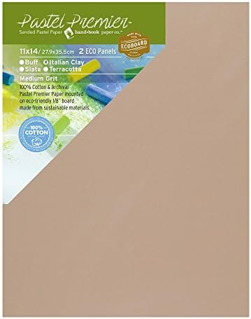 Pastel Premier Sanded Pastel Paper Eco Panel, Medium Grit, 11x14 inches, Italian Clay, 1 Package of 2 Panels