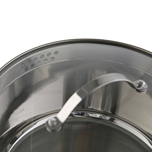 axentia Kochtopf Pado aus poliertem Edelstahl 16cm – Topf mit Glasdeckel – Suppentopf mit Schüttrand – Schmortopf für Induktion, Gas, Ceran & Elektro-Herd - 4