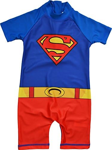 Boys Superman All in One Swimuit Sunsafe Sunsuit Size 3-4 Years