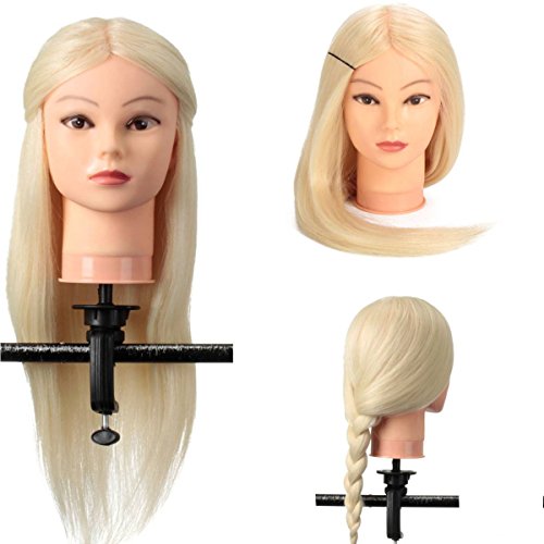 LuckyFine 90% 24'' Hair Salon Hairdressing Model Practice Training Head Mannequin With Clamp