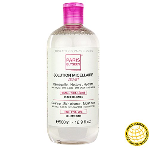 Velvet Mizellen Reinigungswasser 3 in1 für empfindliche Haut 2 x 500ml (ohne Parfüm - ohne Alkohol) Paris Elysees