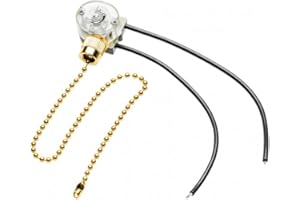 SOLMER LTD Pull Cord Chain Switch Control Light Ceiling Fan Wall Bedside Lamp Replace Part (Gold)