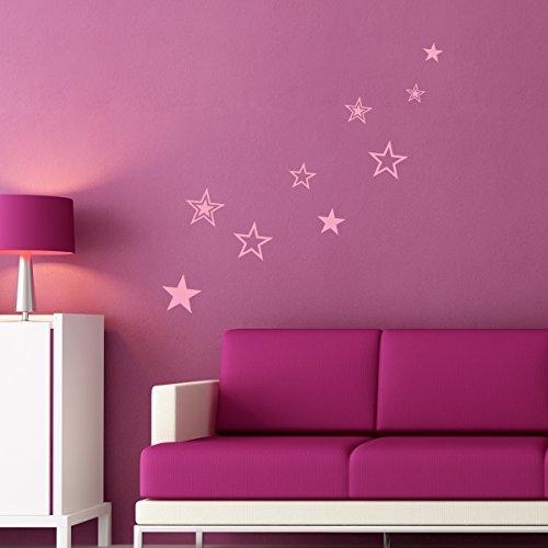 Wandkings Wandtattoo „Sterne“ – 3 Stück im Set – verschiedene Motive und Farben wählbar – MOTIV 1 / Farbe WEIß - 3