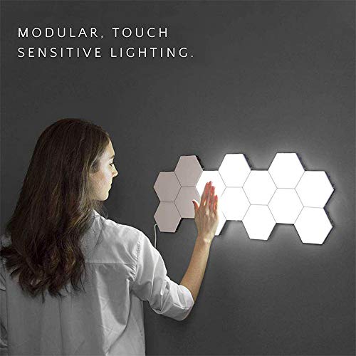 Preisvergleich Produktbild SUTIANZHANG Hexagonal Wall LampLED Quantum Light, modulare berührungsempfindliche Beleuchtung Home Decor abnehmbare Geometrie Montage Nachtlicht, 1 Pack,6pack