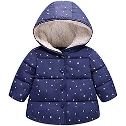 Algodón Abrigo para Niñas, Chaquetas con Capucha Invierno Calentito Ligero Abrigo Ropa para Bebés Niños