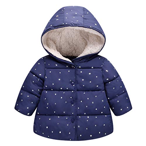 Algodón Abrigo para Niñas, Chaquetas con Capucha Invierno Calentito Ligero Abrigo Ropa para Bebés Niños