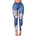 Produktbild Vectry Jeans Damen Slim Fit Skinny Fit Jeans Jogger Push Up Ankle Straight Leg Mit LöChern Stretch Denim Relaxed Hose Aufnäher Hosen, Loch Destroyed Leggings Bleistifthosen Jeanshosen(Blau,S)