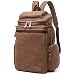 Produktbild Oflamn Damen Herren Vintage Rucksack Aktentasche Laptoptasche Canvas Leder Daypack Schulrucksack (S3. Kaffee)