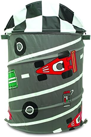 RACE CARS ROUND TOY &amp; LAUNDRY HAMPER ORGANIZER BEDROOM LAUNDRY ROOM
