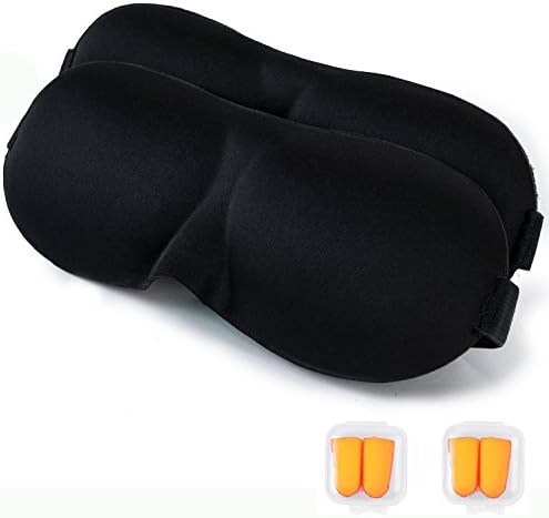 Lightweight &amp; Soft Sleep Masks – 2 Pack - Eye Masks with Premium Light Blocking Design – UNISEX – Includes 2 pair Earplugs and 2 Travel Pouches – Blackout, Sleeping Meditation – Relax More, Be Restful
